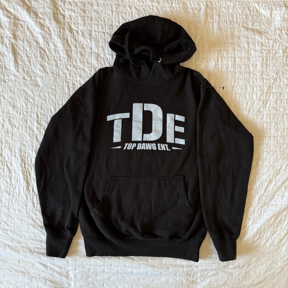 TDE Top Dawg Ent. Black Hoodie Pullover Mens Small‎ S Hip Hop Streetwear